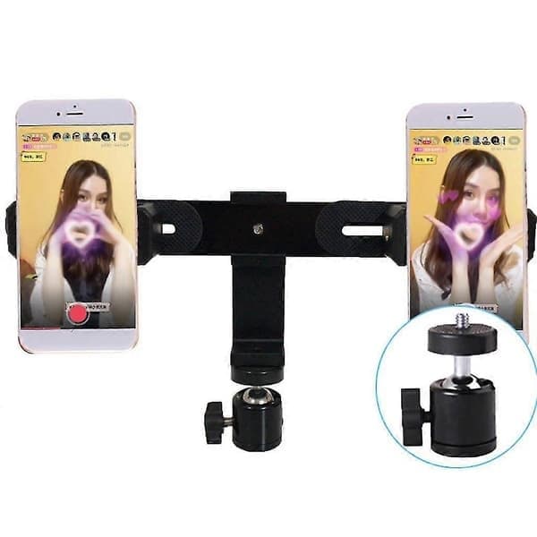Influencere Internet Berømthed Dobbelt Telefonholder til Selfie Stick Stativ