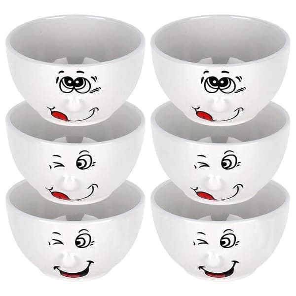 Keramiska Smiley-skålar 13,5 cm, 550 ml 6 st