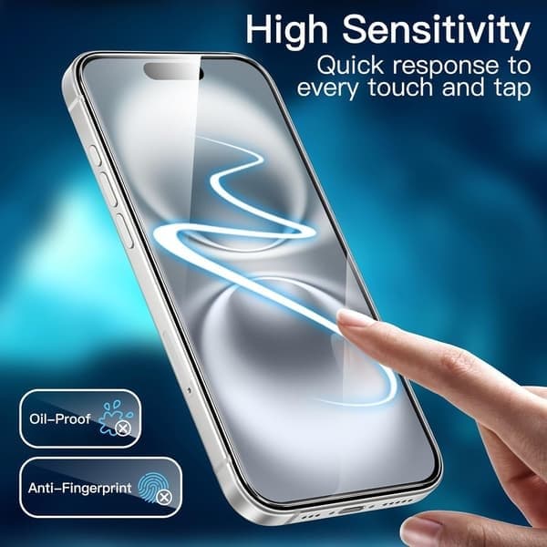3-pack iPhone 16 Skärmskydd Härdat Glas Premium Transparent