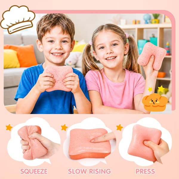 Bröd Smör Squishy Långsamt Stigande Kläm Fidget Squishies Leksaker (Rosa) Bread Stick-1p-pink
