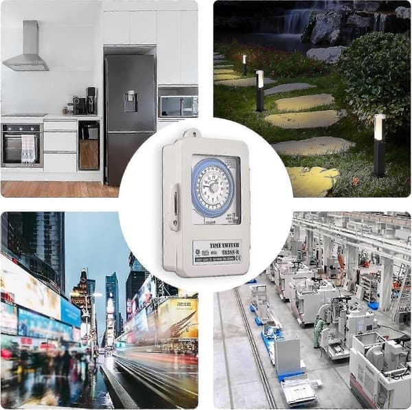 24-timmars timer IP53-klassad programmerbar AI-timerbox AC 100-240V 15-minutersintervaller 96 gånger på/av, q36