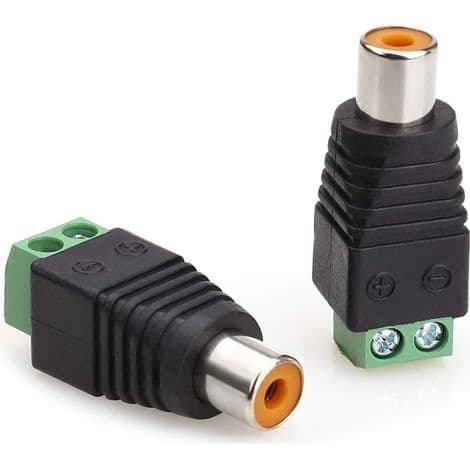 RCA honkontakt, RCA Phono honkontakt till ljud-/videokontaktadapter skruv för CCTV-säkerhetskamera (2-pack)