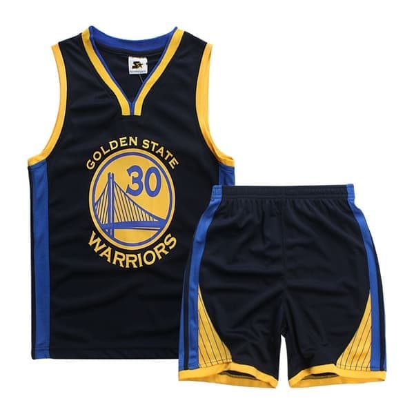 Stephen Curry Nr.30 Basketlinne Set Warriors Uniform för Barn Tonåringar V, Svart, M (130-140CM) Black M (130-140CM)