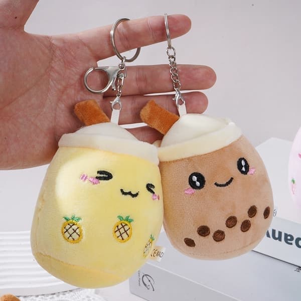 Avaimenperät, Mini 6 kpl Bubble Tea Pehmoavainperä Kawaii Bubble Tea Avaimenperät reppuihin Boba Tea Squishmallow Pehmolelut