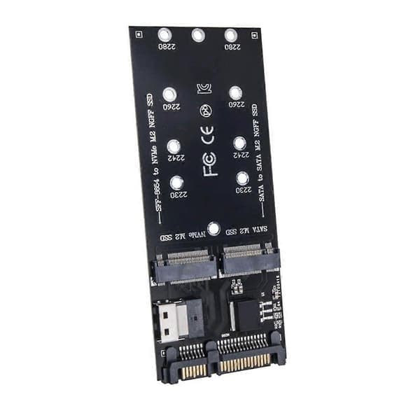 M2 SSD-adapter M.2 SATA Ngff SSD til SATA + M2 NVME SSD til SFF-8654-konverter SATA til M2 udvidelseskort