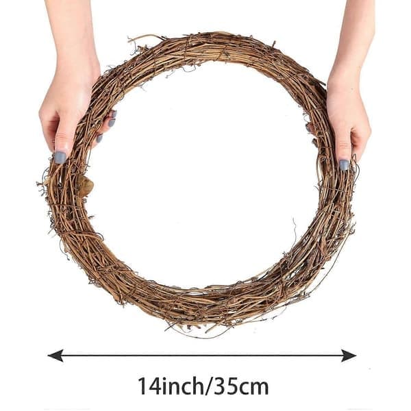 2 st 35 cm vinkransar, flätade kransar för DIY julpyssel eller bröllopsdekoration
