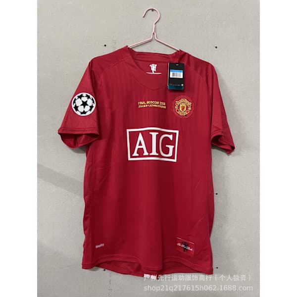 2007-2008 Red Devil Club Bortedrakt Retro Genser Fan Versjon Champions League Special Edition S S