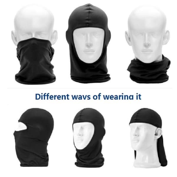 Balaclava, skimaske, hætte, hovedhætte, cykelmaske solbeskyttelse, Perfet V, sort Black