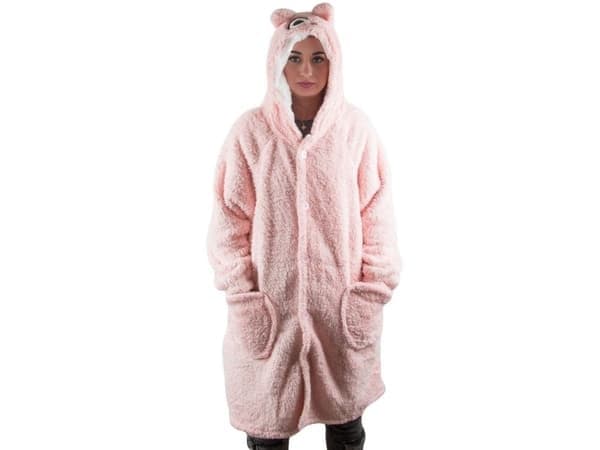Varm Oversized Fleecegenser XL Tykk 2-i-1 Fôret Hettegenser Tykk