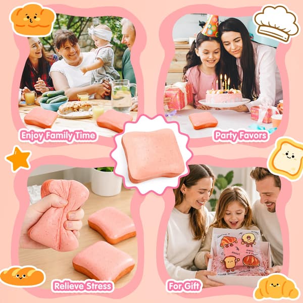 Bröd Smör Squishy Långsamt Stigande Kläm Fidget Squishies Leksaker (Rosa) Bread Stick-1p-pink