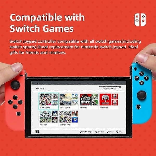 Trådlös handkontroll för Nintendo Switch, stöder väckningsfunktion, vänster höger fjärrkontroll med handledsrem lila orange