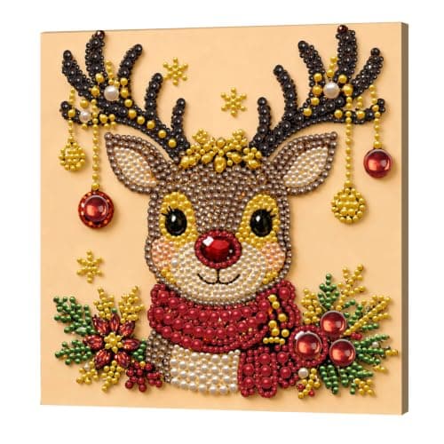 C'eitura DIY Indrammet Perlemaleri Sæt Jule Rensdyr 8x8in Christmas Deer