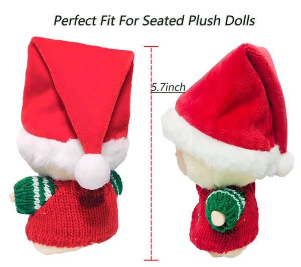 Julkläder för Labubu, röd tröja och tomteluva Christmas Hat