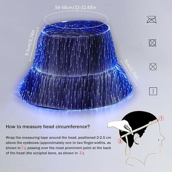 LED Rave Bucket Hat Lysande Fiskarhatt Partyutrustning