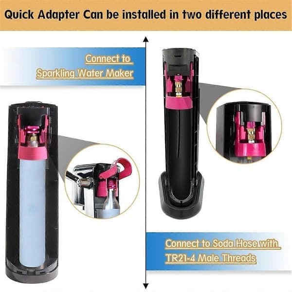 CO2 Quick Adapter til sodavandsmaskine til DUO/ART/, CO2 Tank Adapter til sodavandsflaske med TR21-4