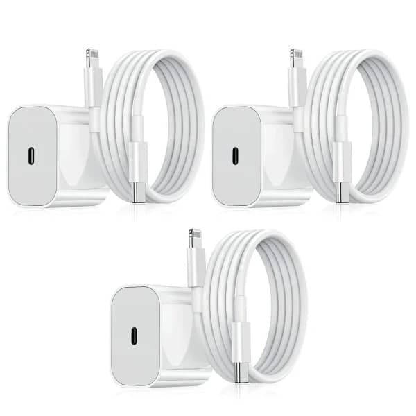 iPhone-laddare, snabbladdare, adapter + kabel 20W USB-C, 3 st 3Pcs