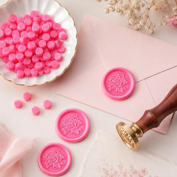 100 stk. Aurora Rouge Røde Lakseglperler, Lakperler til Seglstempel 100PCS Rouge Red