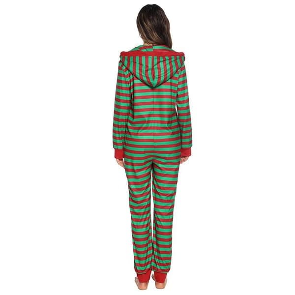 Julepyjamas til voksne, heldragt, pyjamas til kvinder, pyjamassæt til kvinder, grøn, størrelse 2XL