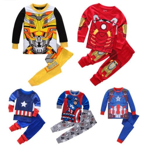 Børn Drenge Langærmede Bukser 2-delt Sæt Marvel Iron Man Kostume V, A, Størrelse 95cm A 95cm