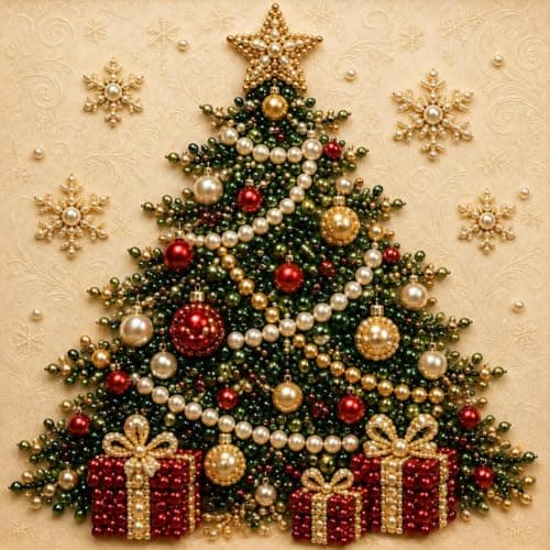 C'eitura Perlemalingssæt Juletræ 7.87 * 7.87in Indrammet DIY Kunst Gift Tree