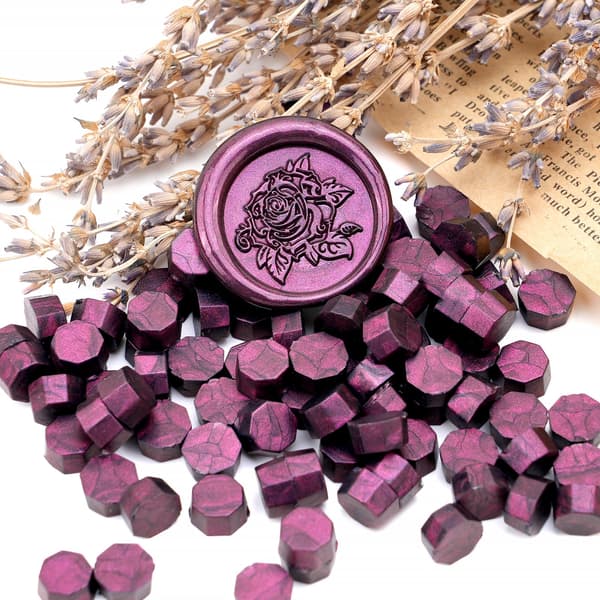 100 st Aurora flytande violetta vaxpärlor, vaxpärlor för sigillstämplar 100PCS Liquid Violet