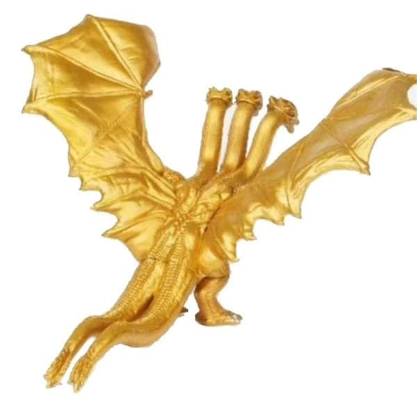 Ghidorah Gull 3-hodet Drage Ghidorah PVC Gylden Drage Actionfigur Samleobjekt