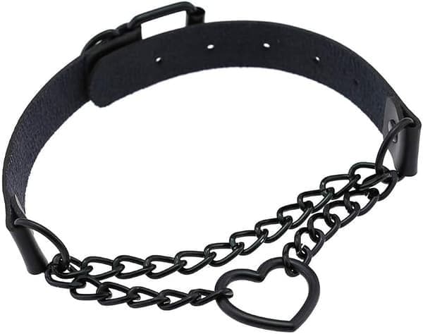 Hjerte læder choker punk PU halskæde goth choker blød kravekæde til kvinder gaver
