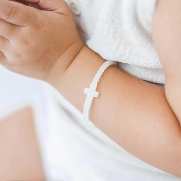 Jesus-armbånd, korsarmbånd i silikon, selvlysende, ekstra lite Glow Extra Small
