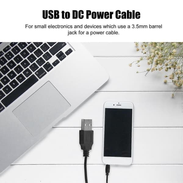 USB til 3,5 mm tønne 5V DC-kabel