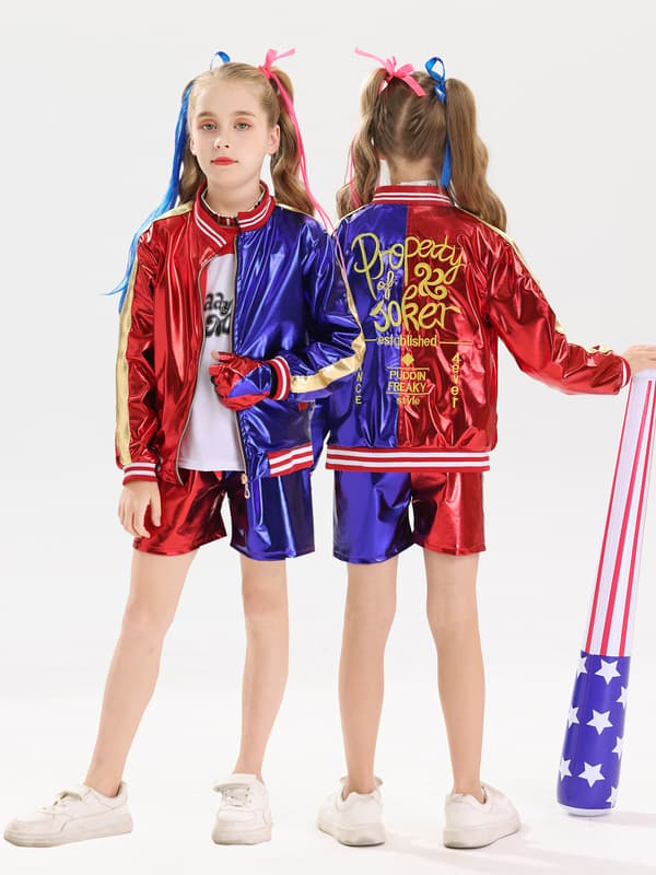 Harlekin Jester Udklædningskostume til børn, 3-delt sæt med print - L Printed 3-Piece Set L