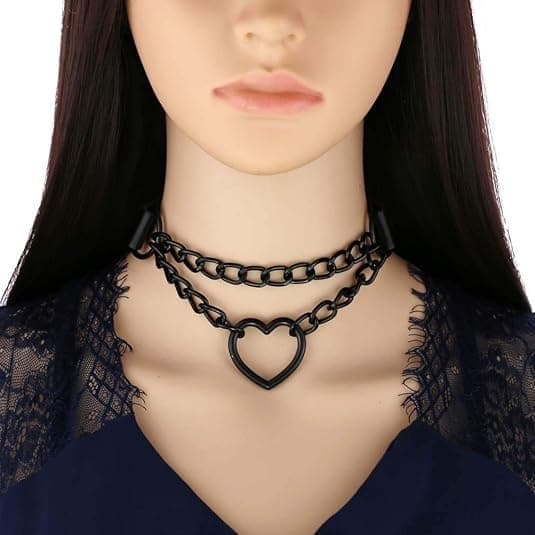Hjerte læder choker punk PU halskæde goth choker blød kravekæde til kvinder gaver