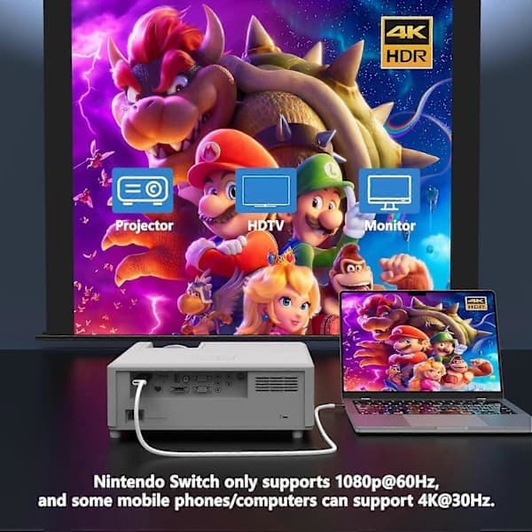 USB C til HDMI-kabel 3-i-1 til Nintendo Switch OLED, 4K HDMI med 100W PD-opladningskabel til TV bærbar PC 2m