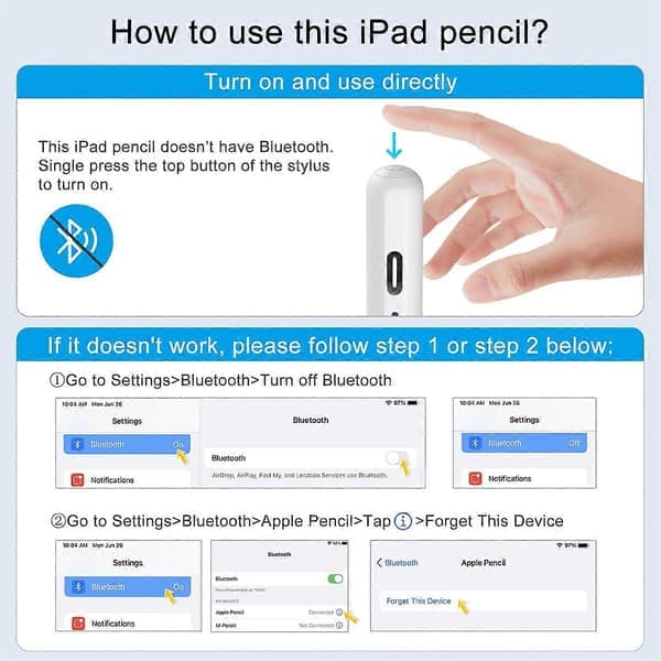Apple Pencil 2. generation kompatibel stylus, magnetisk trådløs opladning touchscreen pen til iPad