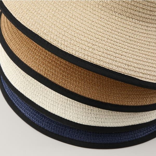 Floppy strandhat i strå til kvinder, sommer solhat med bred skygge, foldbar, pink pink