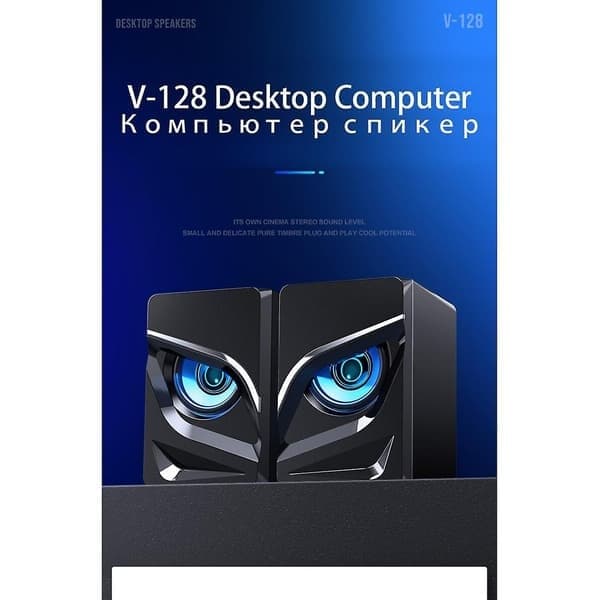 Kablede USB-højttalere til computere LED-højttalere til pc-bærbare computere Kraftfuld multimediebas uden højttaler, computerhøjttalere (sort)