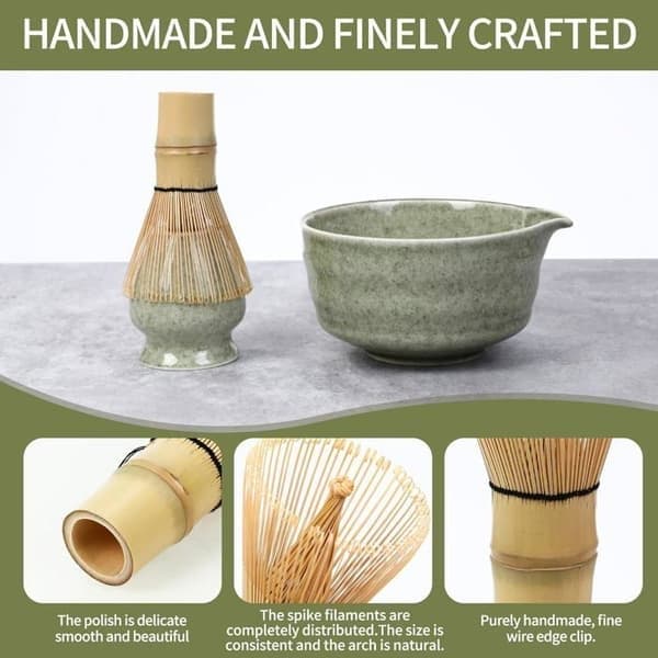 Matcha-sæt, 5-delt Matcha-sæt, Komplet Matcha-fremstillingssæt til traditionel japansk teceremoni