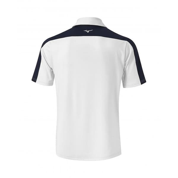 Mizuno Comp Trim Pikétröja för män, vit