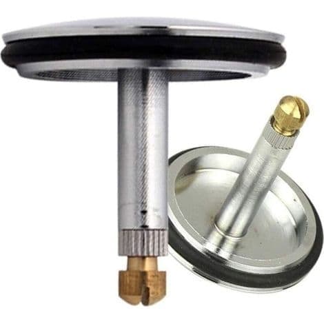 Justerbar erstatningsbadekarplugg med 8 mm diameter stang og 43,5 mm diameter deksel