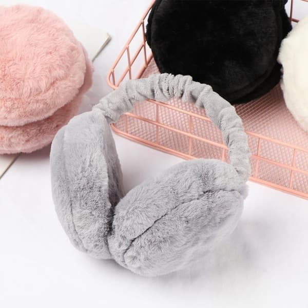 Unisex vinter-ørevarmer i plysj, rosa pink