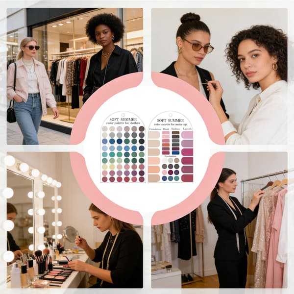 12 sæsoners personlig farveanalyse kort sæt matchende guide outfit makeup