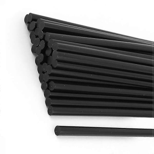 35 st 7 mm diameter 190 mm längd svarta smältlimstift av plast