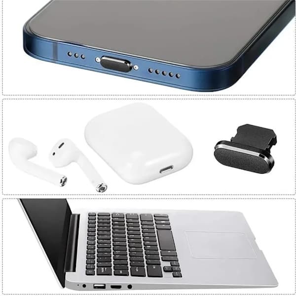 Pölysuoja Type-C-latausportille, puhdistussarja iPhone 16 15 14 Pro Maxille, näppäimistöharja USB-C-laitteille For Type C.