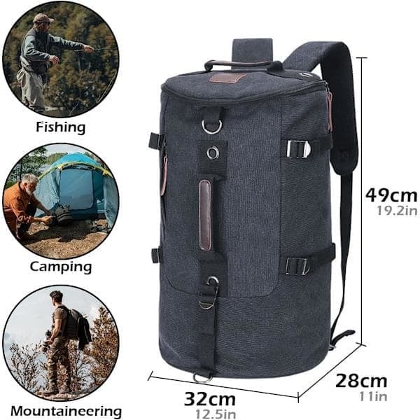 Khaki Vandrerygsæk 49x29x32cm Stor Kapacitet Militær