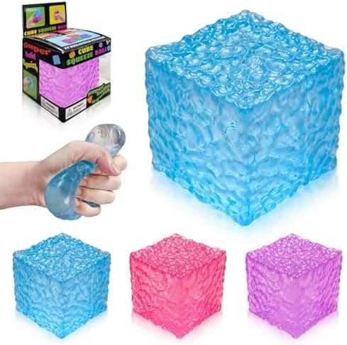 Stress Cube Squishy Fidget, Blå Squishies Klemme Sensorisk Legetøj Sky Blue