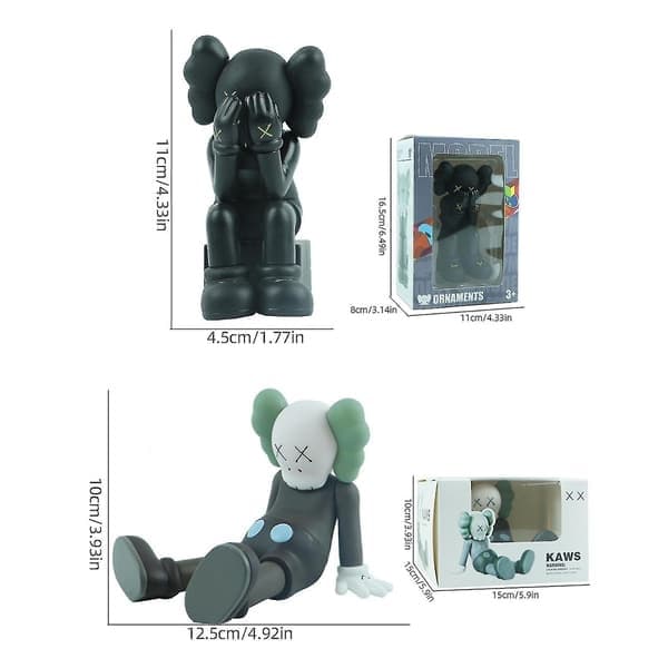 Kaws Figur, Model Art Legetøjsfigur Actionfigur til Påske/Jul/Fødselsdag til Fest, Gave Boligindretning, Sort