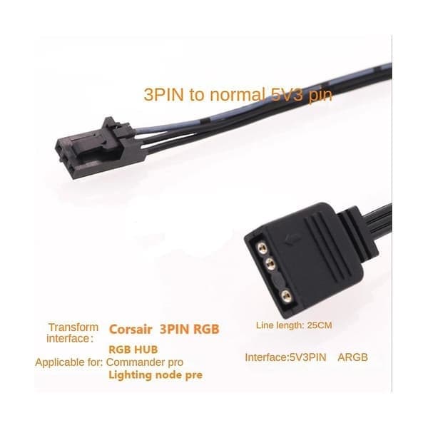 Til 3PIN RGB til Standard ARGB 3-Pin 5V Adapter Stik RGB Kabel til Blæser/Hub/Belysningsnode/Kommando