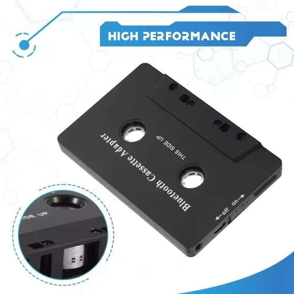 Bluetooth Kassettadapter 5.0 for Bilstereo, Trådløs Mottaker med Håndfrie Samtaler, Svart