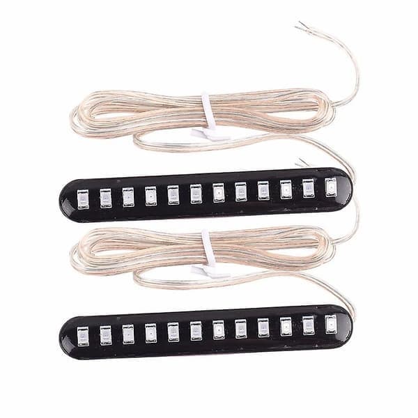 2 stk. Bil Motorcykel Flydende Vand Baglygte 12 LED Blinklys Stribe 3528Smd Nummerplade
