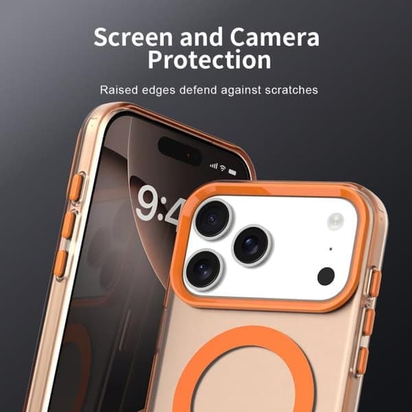 iPhone 17 Pro Max -kuori, Candy Magsafe PC Hybrid TPU, oranssi Orange