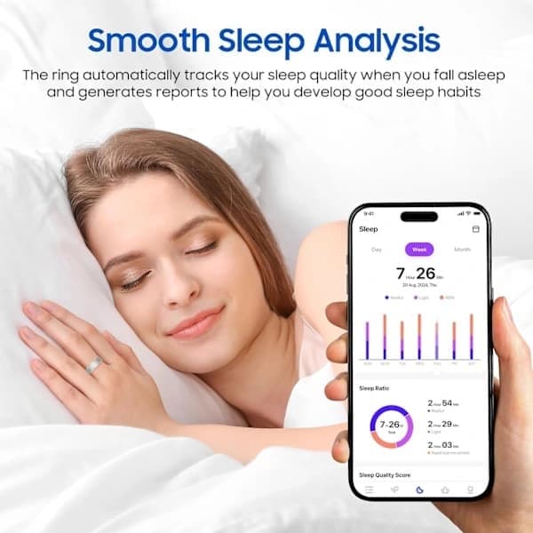 Denna smarta hälsoring har stress- och sömnövervakning, är kompatibel med iOS- och Android-system